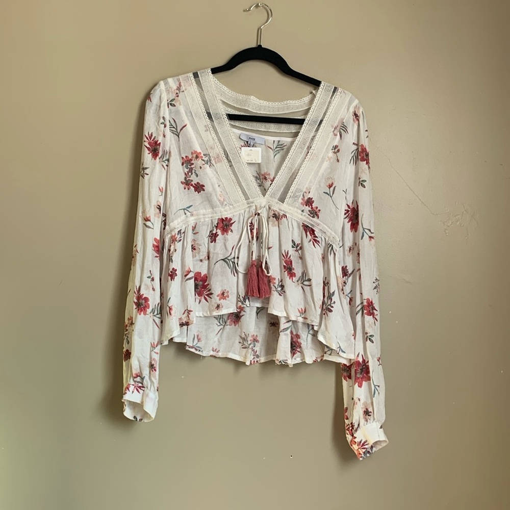 Fate Floral Blouse with Pink Accents